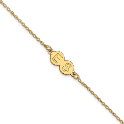 Vergoldet Sterlingsilber /gold 2 Buchstabe Blase Armband
