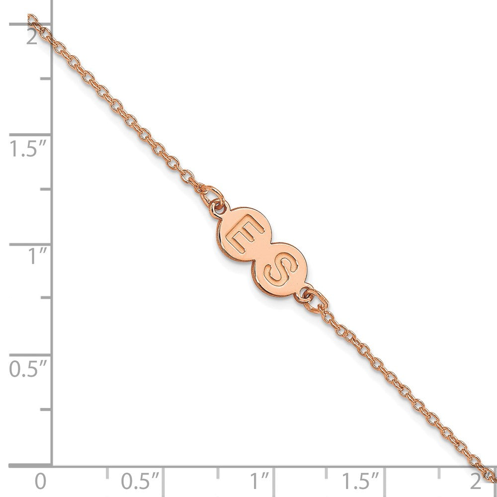 14K Roségold 2 Buchstabe Blase Armband