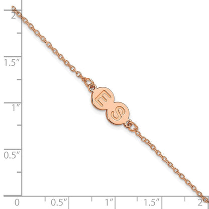 14K Roségold 2 Buchstabe Blase Armband