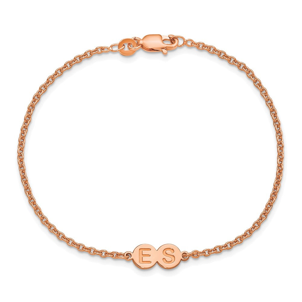 Roségoldbeschichtet Sterlingsilber /rose 2 Buchstabe Blase Armband