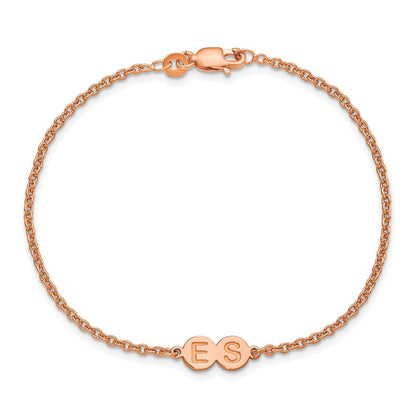 Roségoldbeschichtet Sterlingsilber /rose 2 Buchstabe Blase Armband
