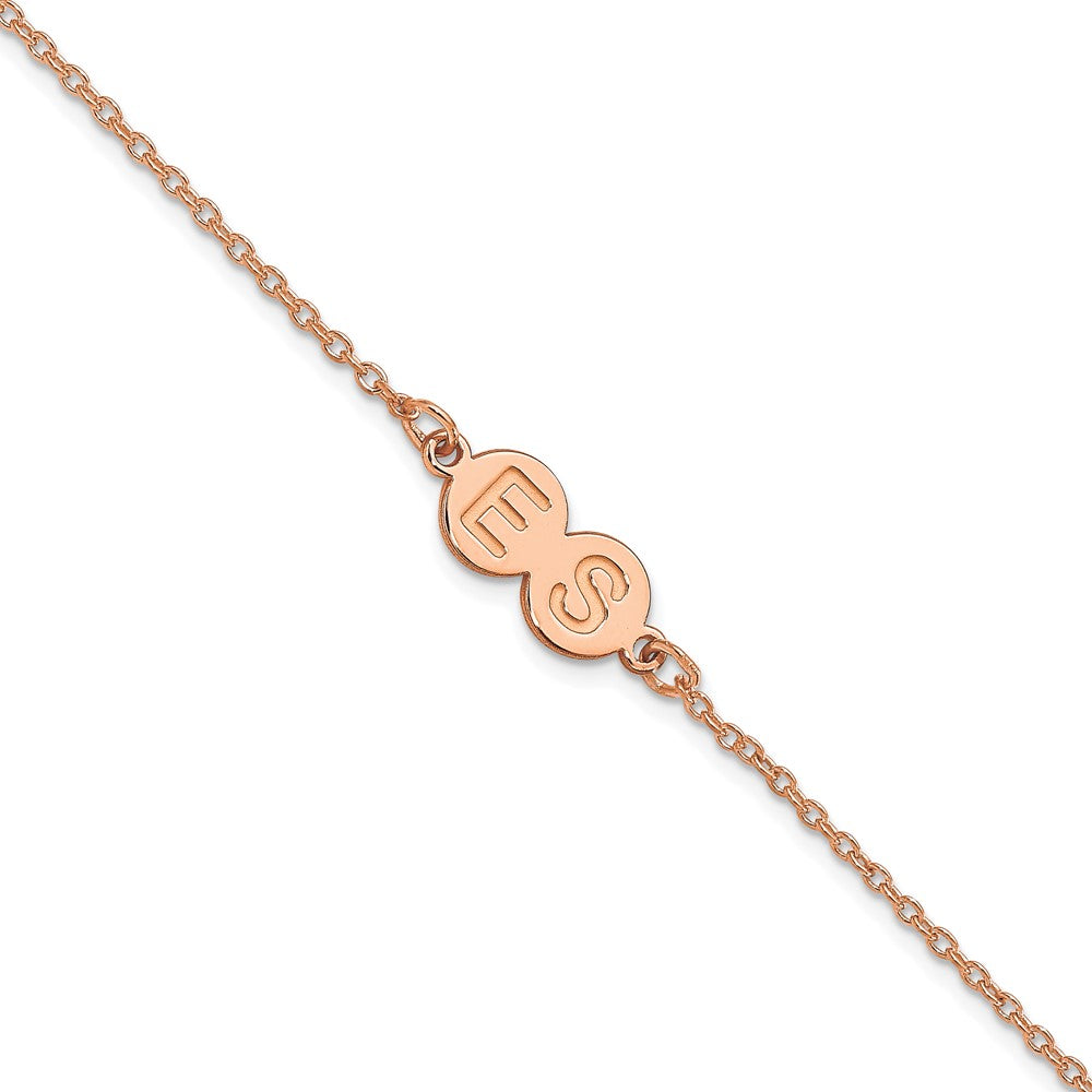 Roségoldbeschichtet Sterlingsilber /rose 2 Buchstabe Blase Armband
