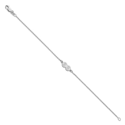 Sterlingsilber Silber/rhodiniert 2 Buchstabe Blase Armband