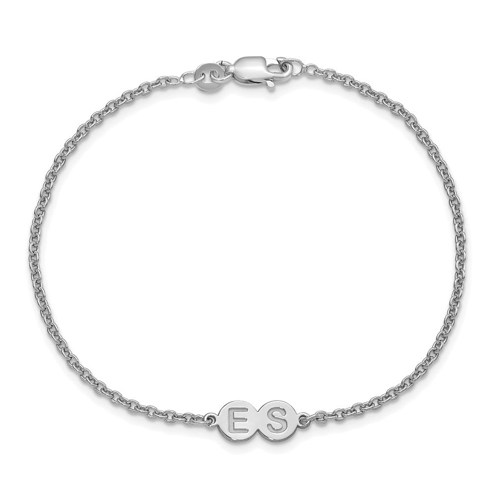 Sterlingsilber Silber/rhodiniert 2 Buchstabe Blase Armband