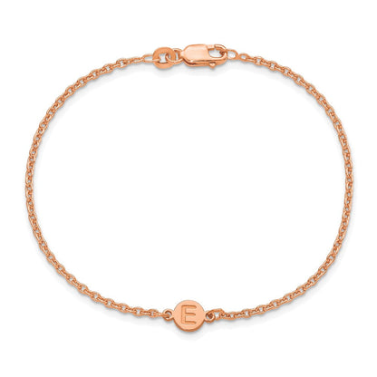 Roségoldbeschichtet Sterlingsilber /rose 1 Buchstabe Blase Armband