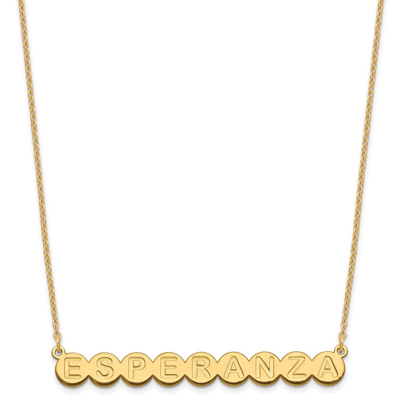 Vergoldet Sterlingsilber /gold 9 Buchstabe Blase Halskette