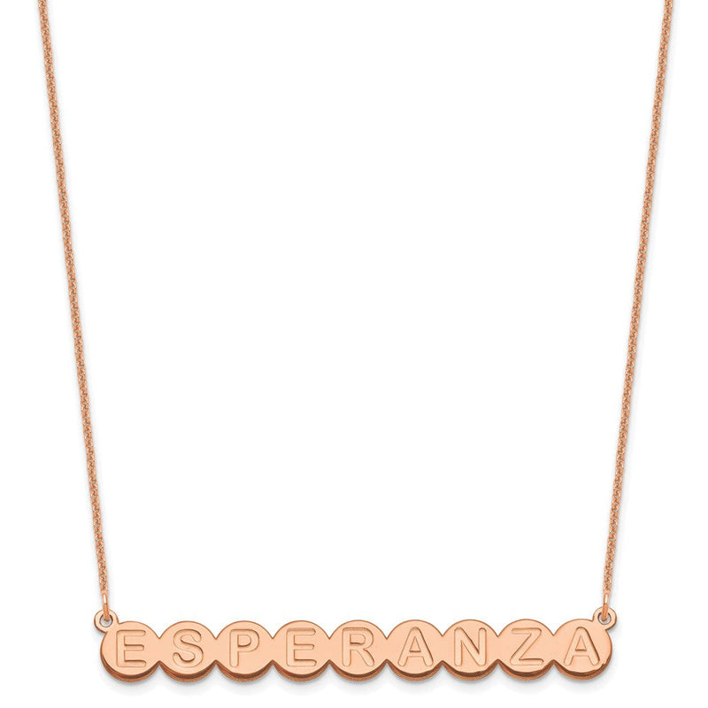 14K Roségold 9 Buchstabe Blase Halskette