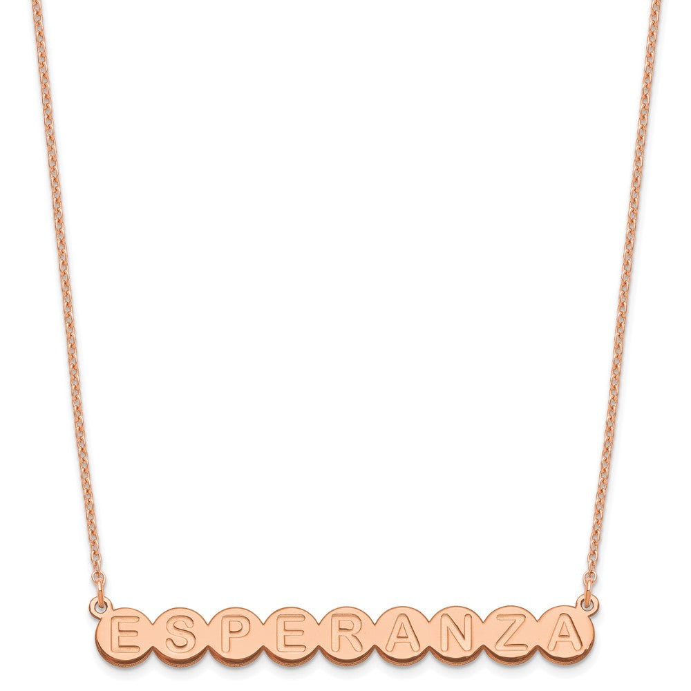Roségoldbeschichtet Sterlingsilber /rose 9 Buchstabe Blase Halskette