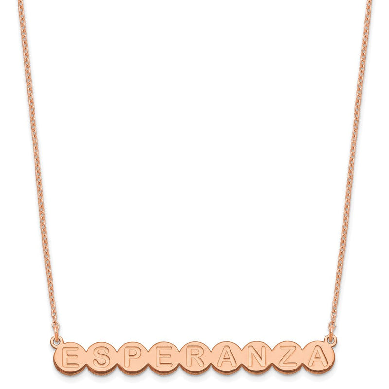 Roségoldbeschichtet Sterlingsilber /rose 9 Buchstabe Blase Halskette