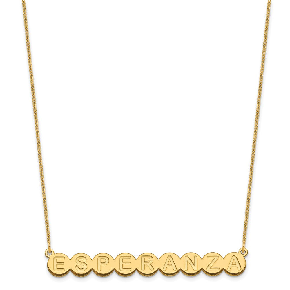 14K Gelbgold 9 Buchstabe Blase Halskette