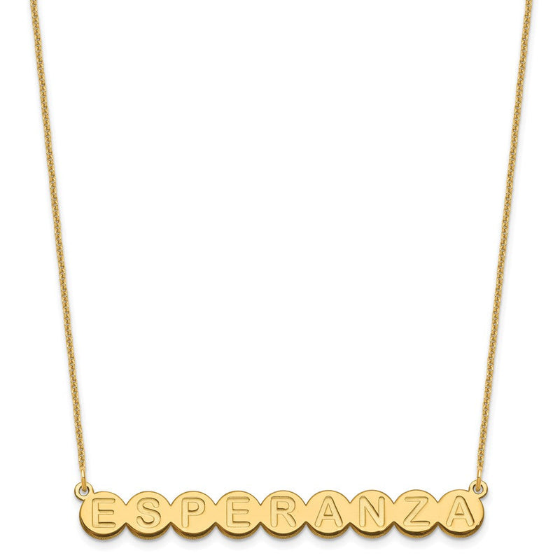 14K Gelbgold 9 Buchstabe Blase Halskette