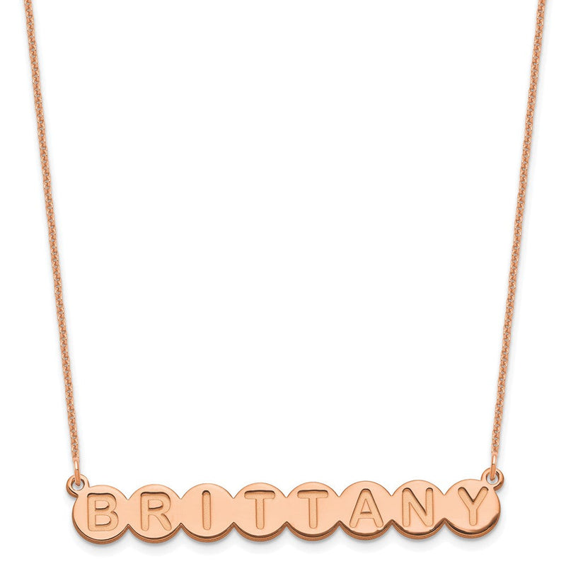 14K Roségold 8 Buchstabe Blase Halskette