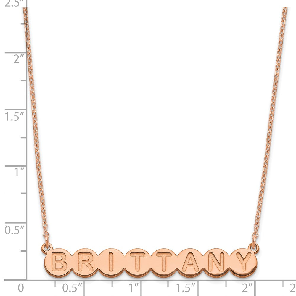 Roségoldbeschichtet Sterlingsilber /rose 8 Buchstabe Blase Halskette