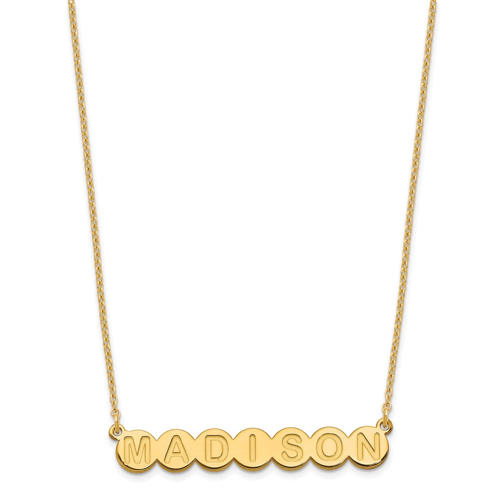 Vergoldet Sterlingsilber /gold 7 Buchstabe Blase Halskette