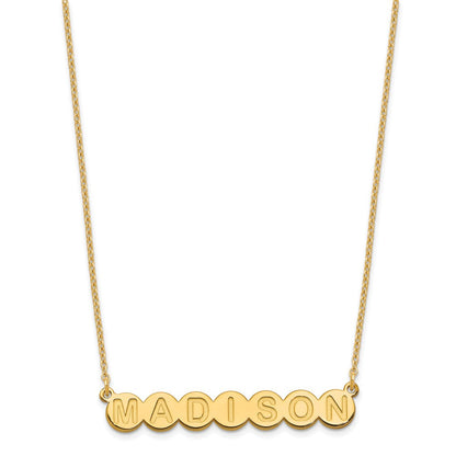 Vergoldet Sterlingsilber /gold 7 Buchstabe Blase Halskette