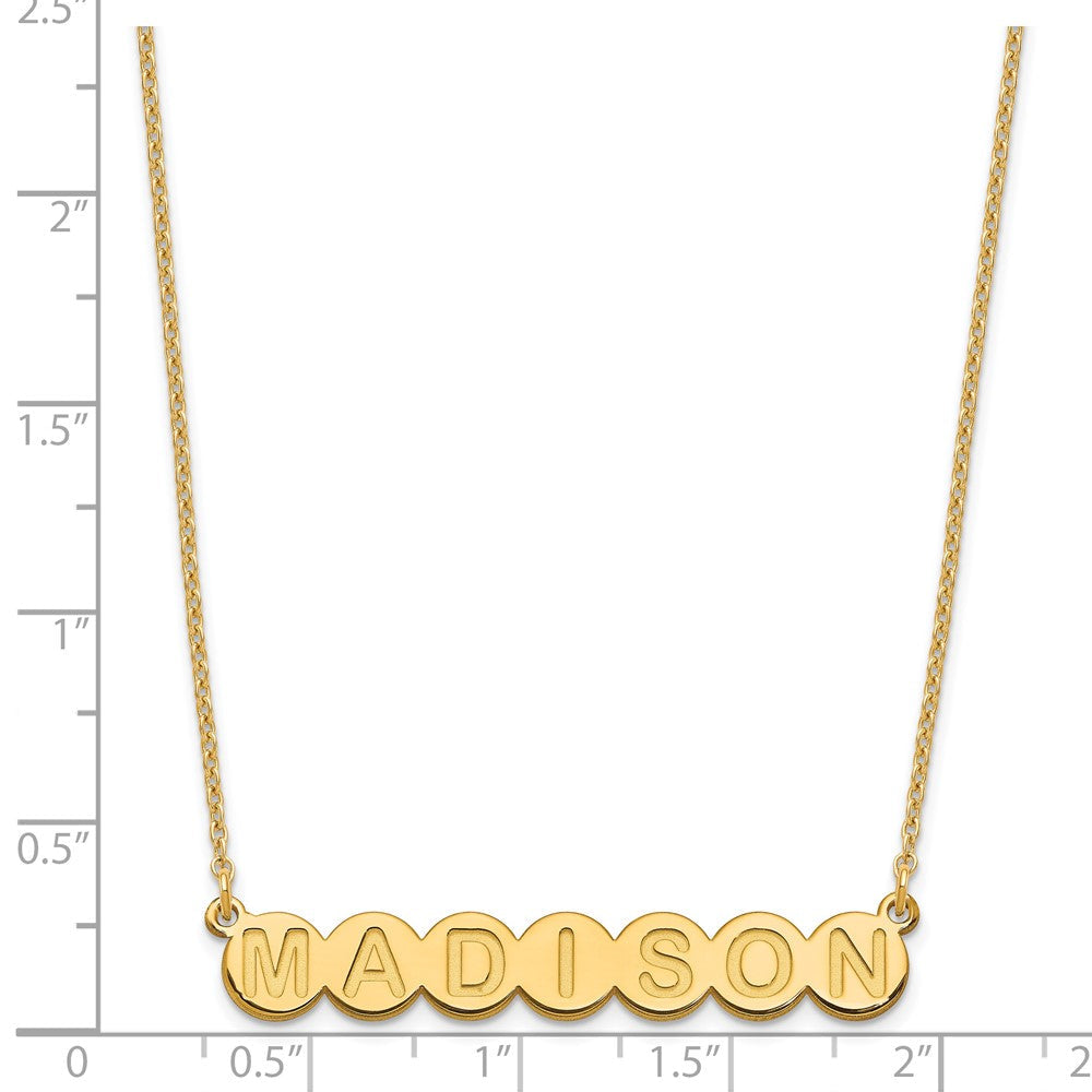 Vergoldet Sterlingsilber /gold 7 Buchstabe Blase Halskette