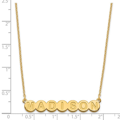 Vergoldet Sterlingsilber /gold 7 Buchstabe Blase Halskette