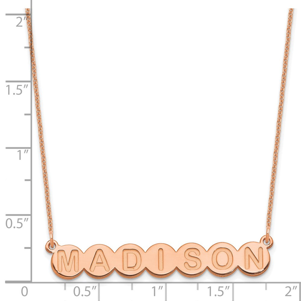 14K Roségold 7 Buchstabe Blase Halskette
