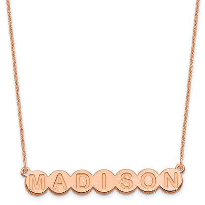 14K Roségold 7 Buchstabe Blase Halskette