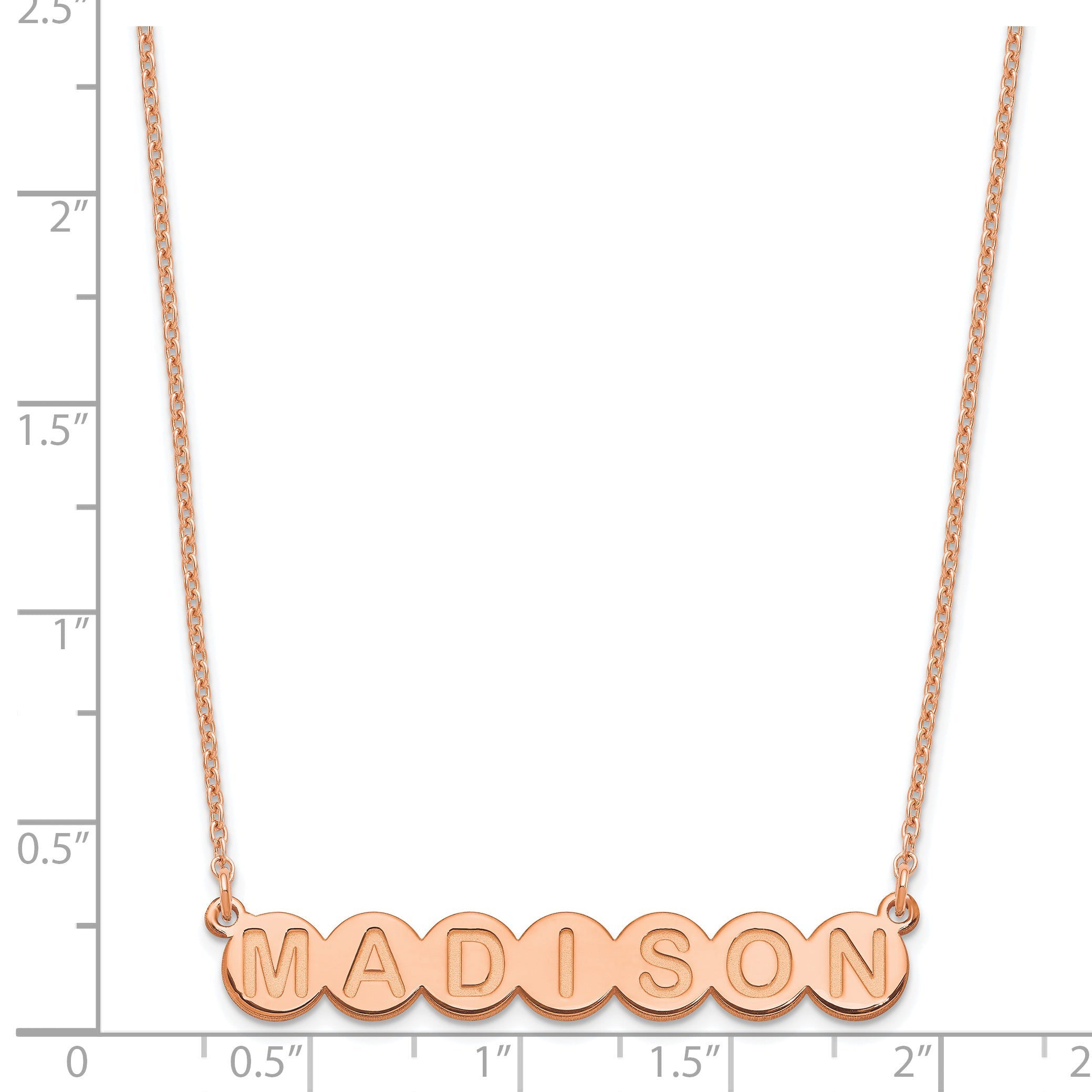 Roségoldbeschichtet Sterlingsilber /rose 7 Buchstabe Blase Halskette