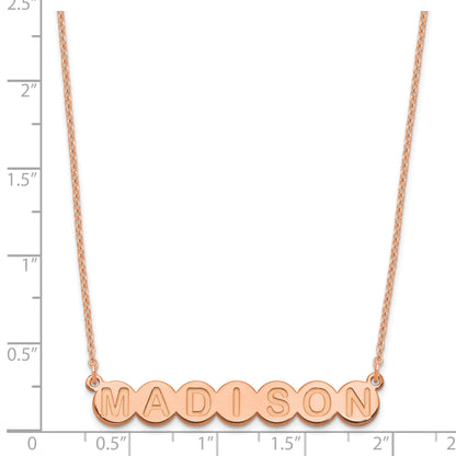 Roségoldbeschichtet Sterlingsilber /rose 7 Buchstabe Blase Halskette