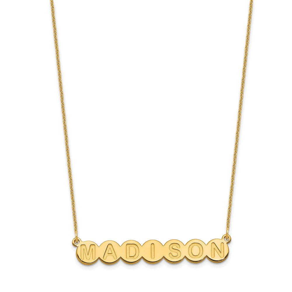 14K Gelbgold 7 Buchstabe Blase Halskette