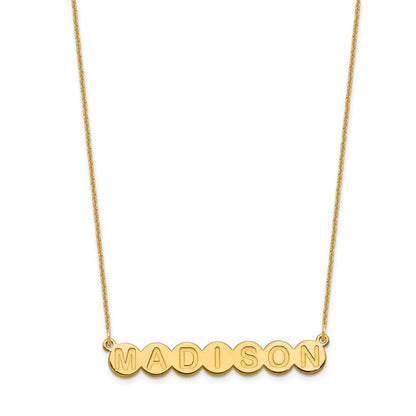 14K Gelbgold 7 Buchstabe Blase Halskette
