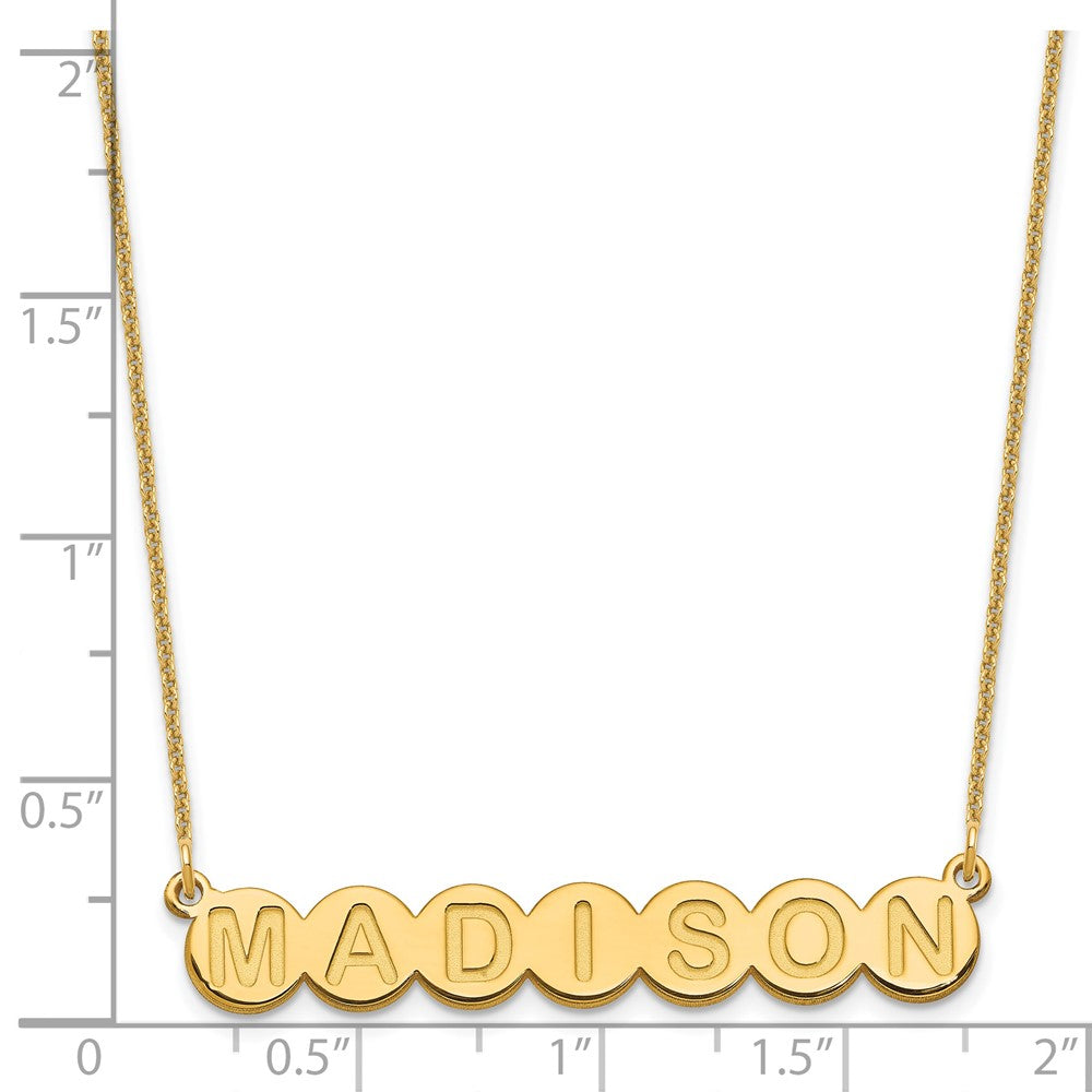 14K Gelbgold 7 Buchstabe Blase Halskette