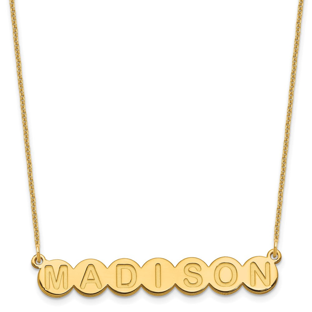 14K Gelbgold 7 Buchstabe Blase Halskette