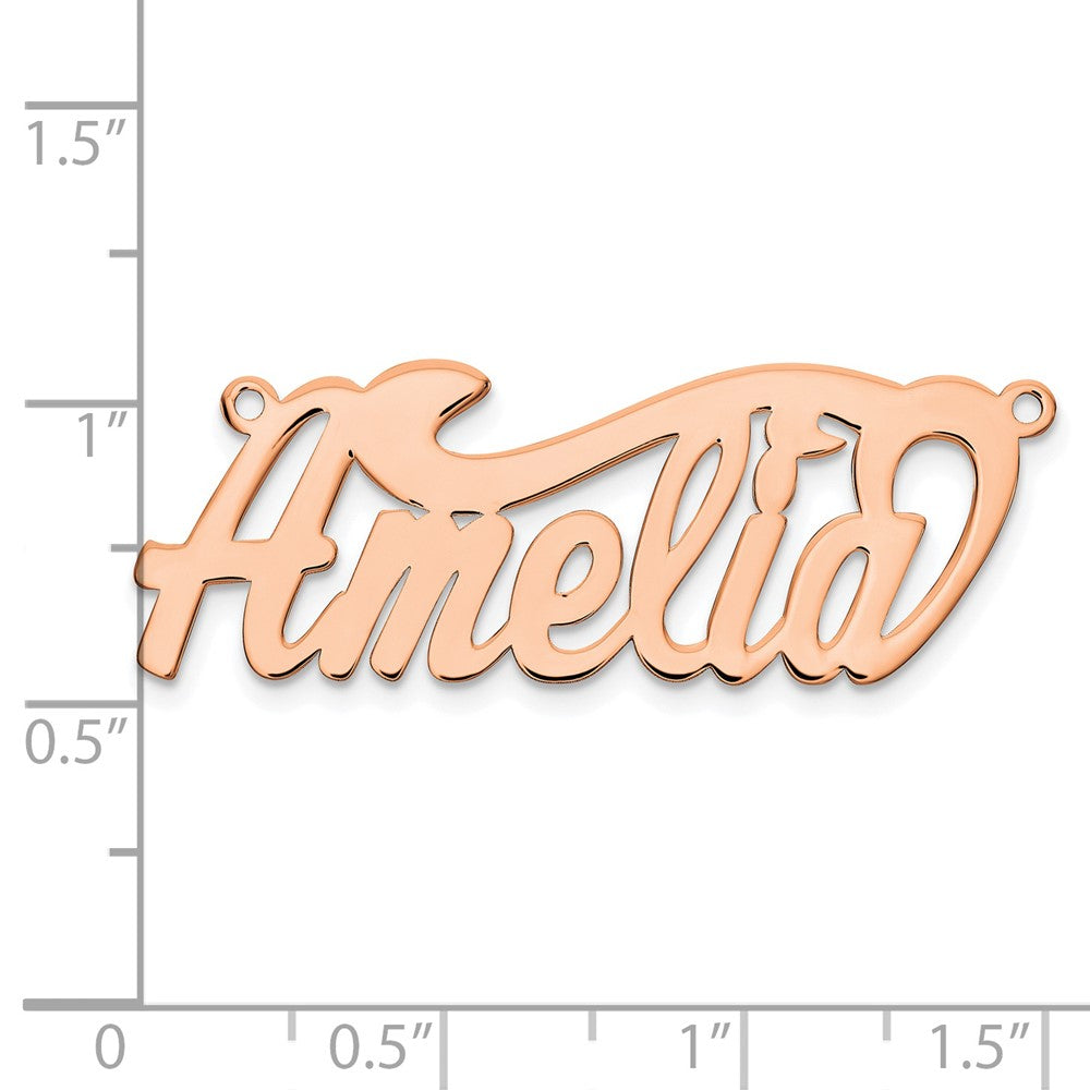 14K Roségold Poliert Name Platte