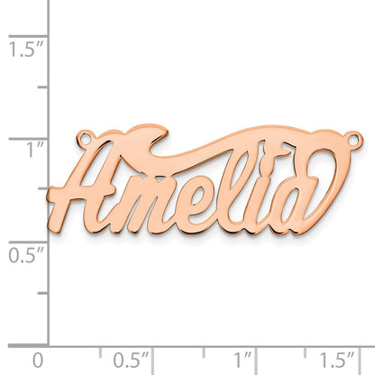14K Roségold Poliert Name Platte