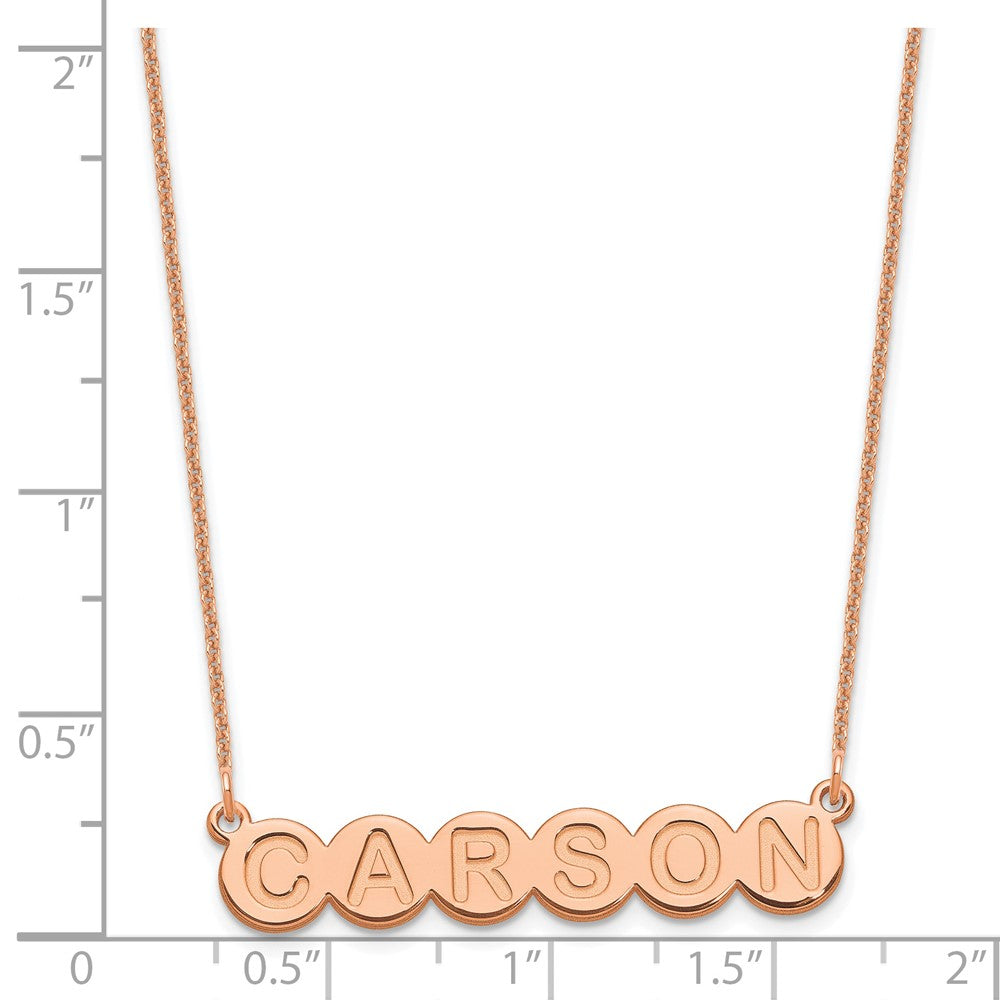 14K Roségold 6 Buchstabe Blase Halskette