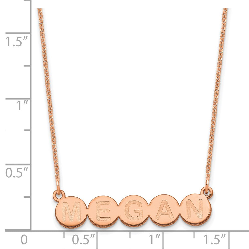 14K Roségold 5 Buchstabe Blase Halskette