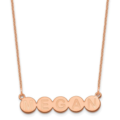 14K Roségold 5 Buchstabe Blase Halskette