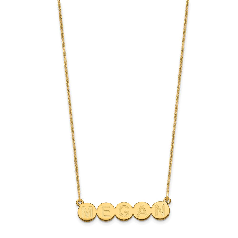 14K Gelbgold 5 Buchstabe Blase Halskette