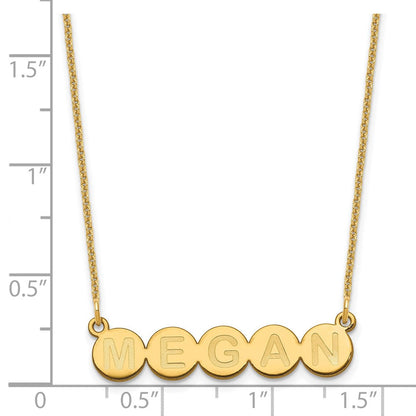 14K Gelbgold 5 Buchstabe Blase Halskette