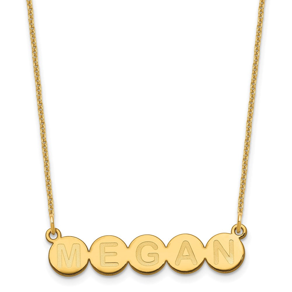 14K Gelbgold 5 Buchstabe Blase Halskette