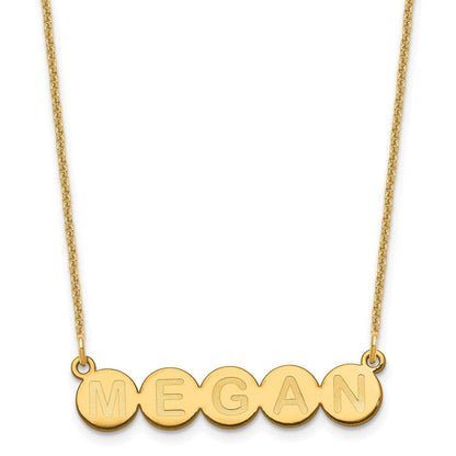 14K Gelbgold 5 Buchstabe Blase Halskette