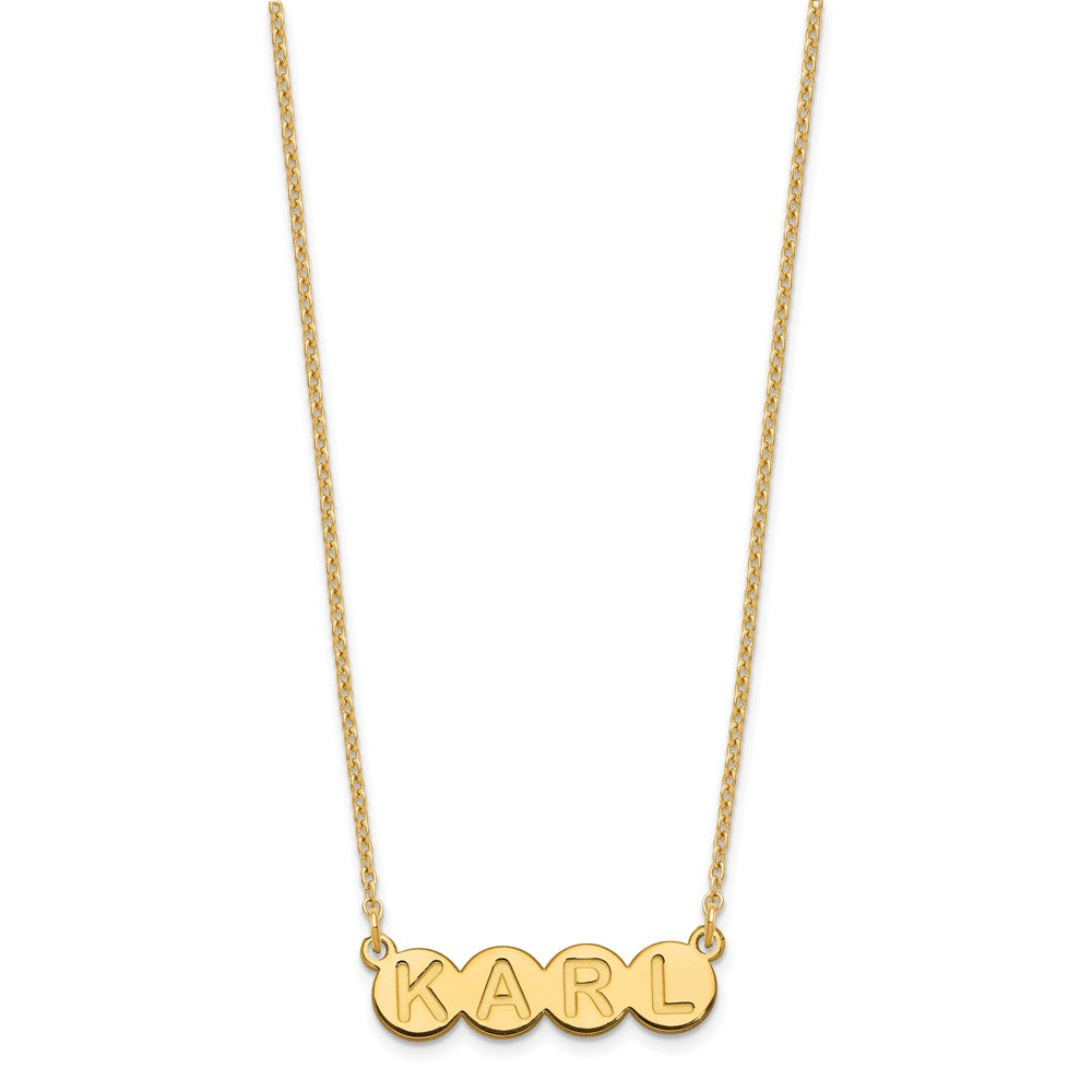 Vergoldet Sterlingsilber /gold 4 Buchstabe Blase Halskette