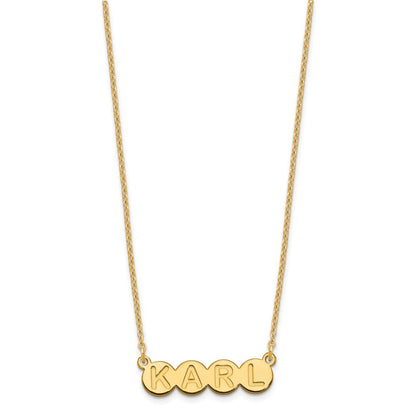 Vergoldet Sterlingsilber /gold 4 Buchstabe Blase Halskette