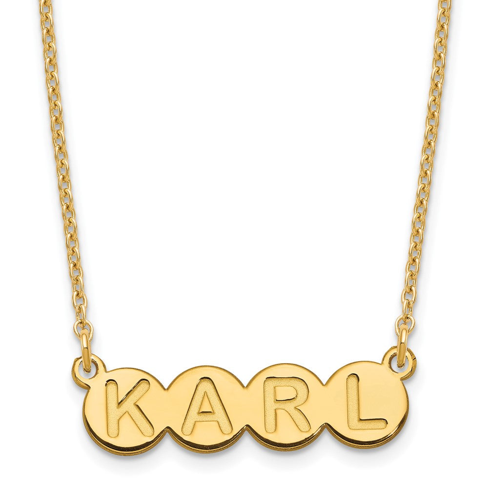 Vergoldet Sterlingsilber /gold 4 Buchstabe Blase Halskette