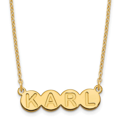 Vergoldet Sterlingsilber /gold 4 Buchstabe Blase Halskette