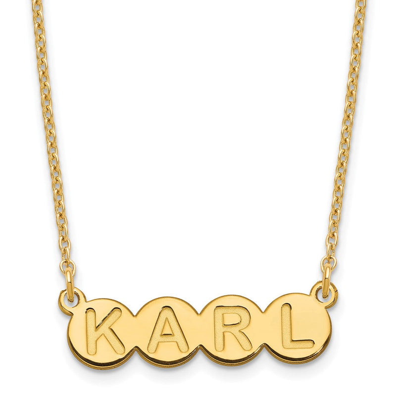 Vergoldet Sterlingsilber /gold 4 Buchstabe Blase Halskette