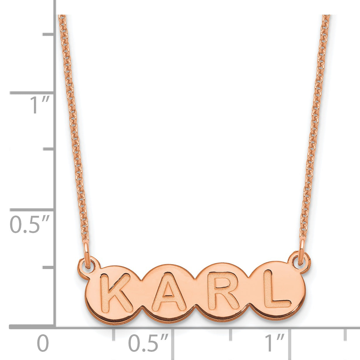 14K Roségold 4 Buchstabe Blase Halskette