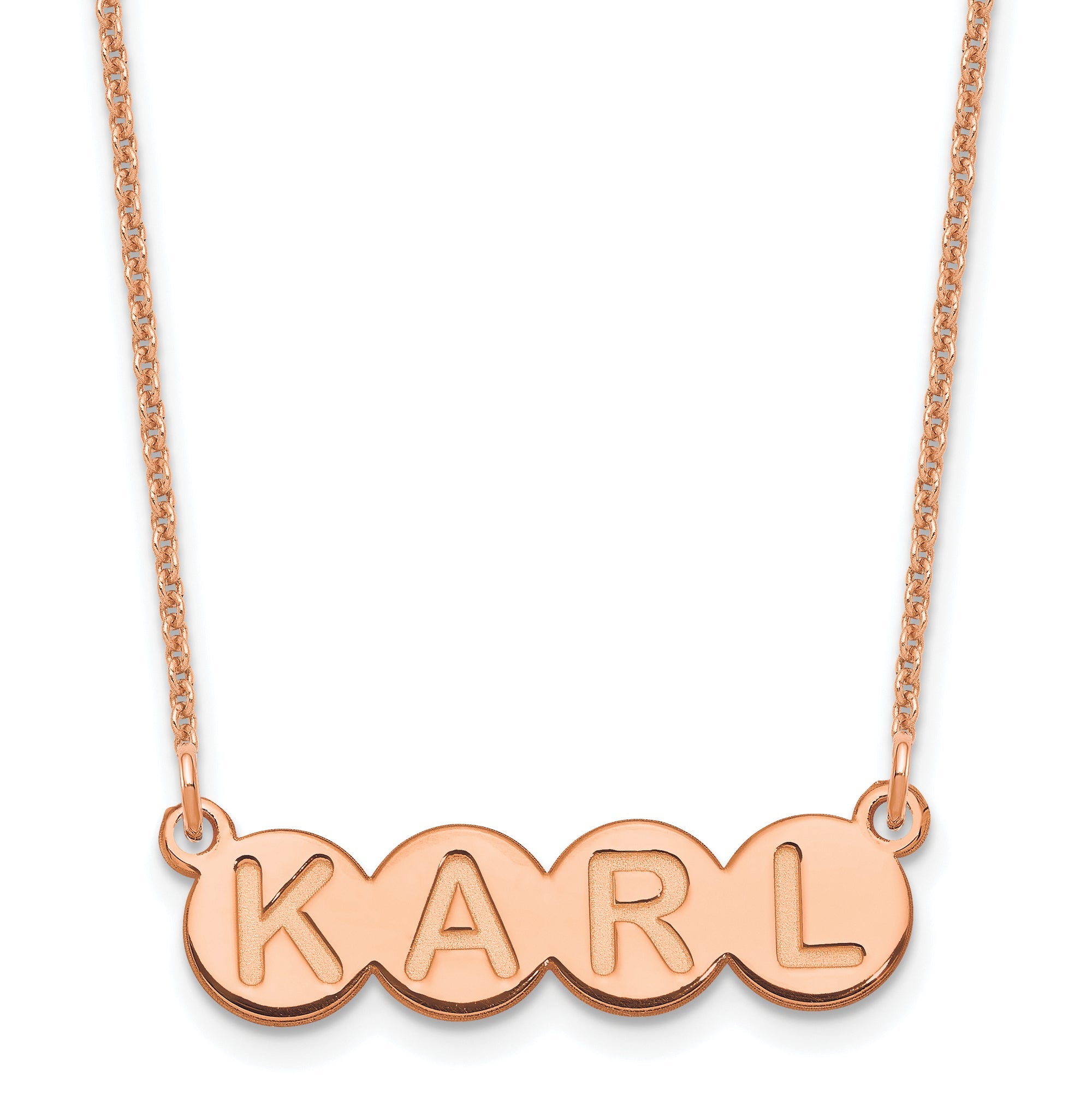 14K Roségold 4 Buchstabe Blase Halskette
