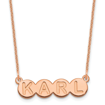 14K Roségold 4 Buchstabe Blase Halskette