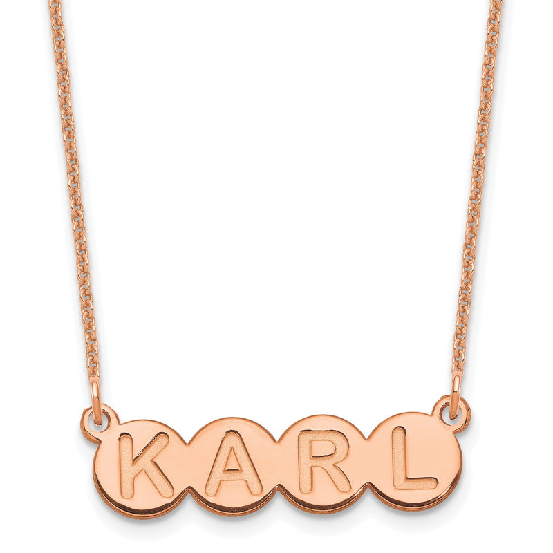 14K Roségold 4 Buchstabe Blase Halskette