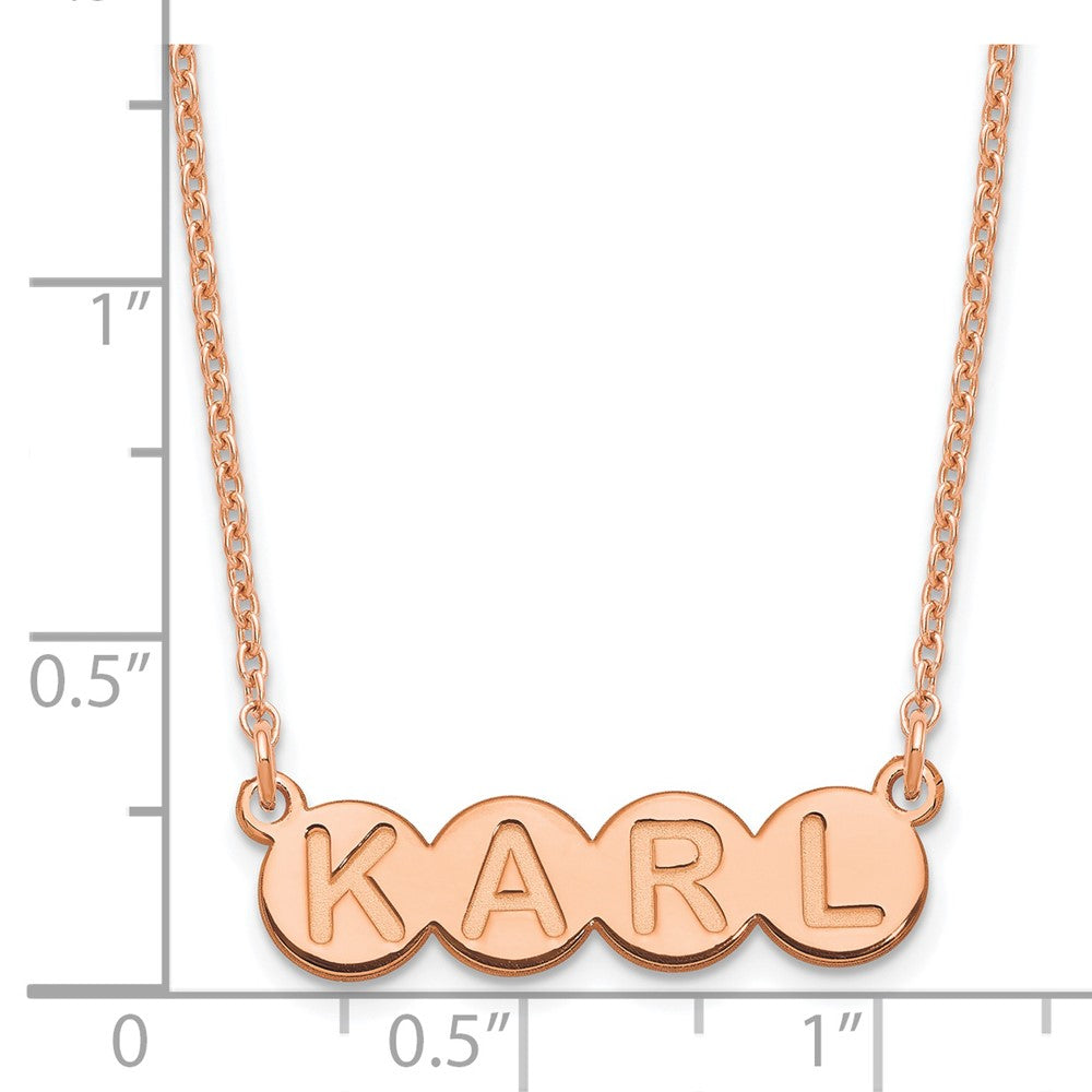Roségoldbeschichtet Sterlingsilber /rose 4 Buchstabe Blase Halskette