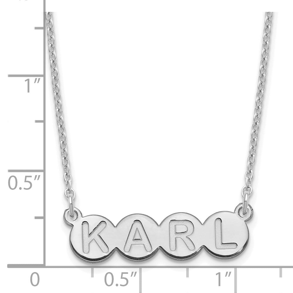 Sterlingsilber Silber/rhodiniert 4 Buchstabe Blase Halskette