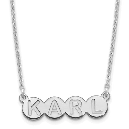 Sterlingsilber Silber/rhodiniert 4 Buchstabe Blase Halskette
